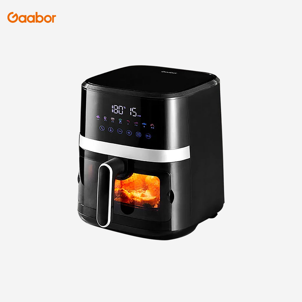 Gaabor 6.5Liters Air Fryer Viewable Window and High quality oil-free fryer 1500W-Black