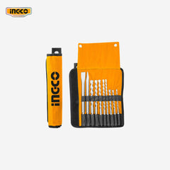 Ingco 10 Pcs Hammer Drill Bits and Chisels Set AKD2101