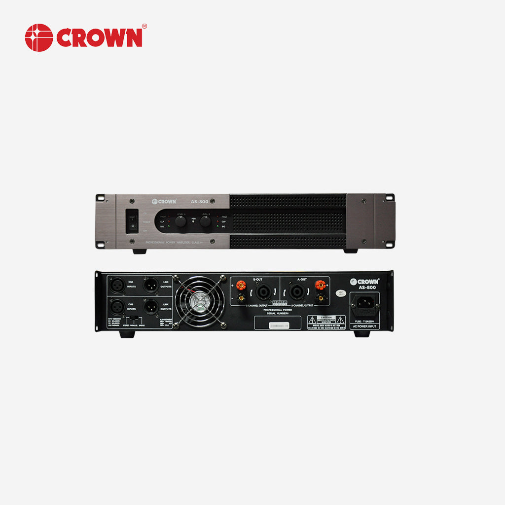 Crown Professional Powered Amplifier Alpha Series 8 Ohms Stereo, 2 x 800W 4-Ohms Stereo