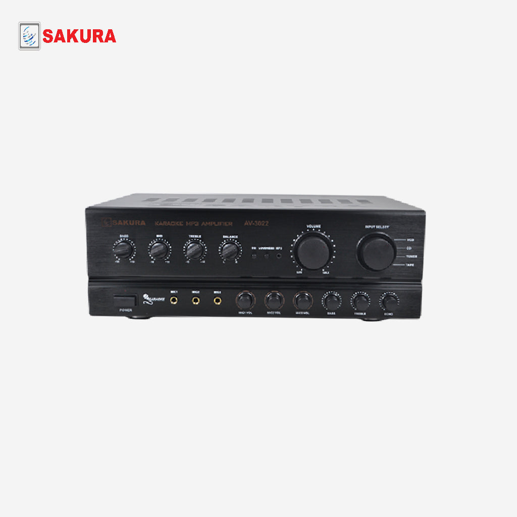 Sakura Karaoke MP3 Amplifier 300W X 2 Mic Mixing Amplifier AV-3022