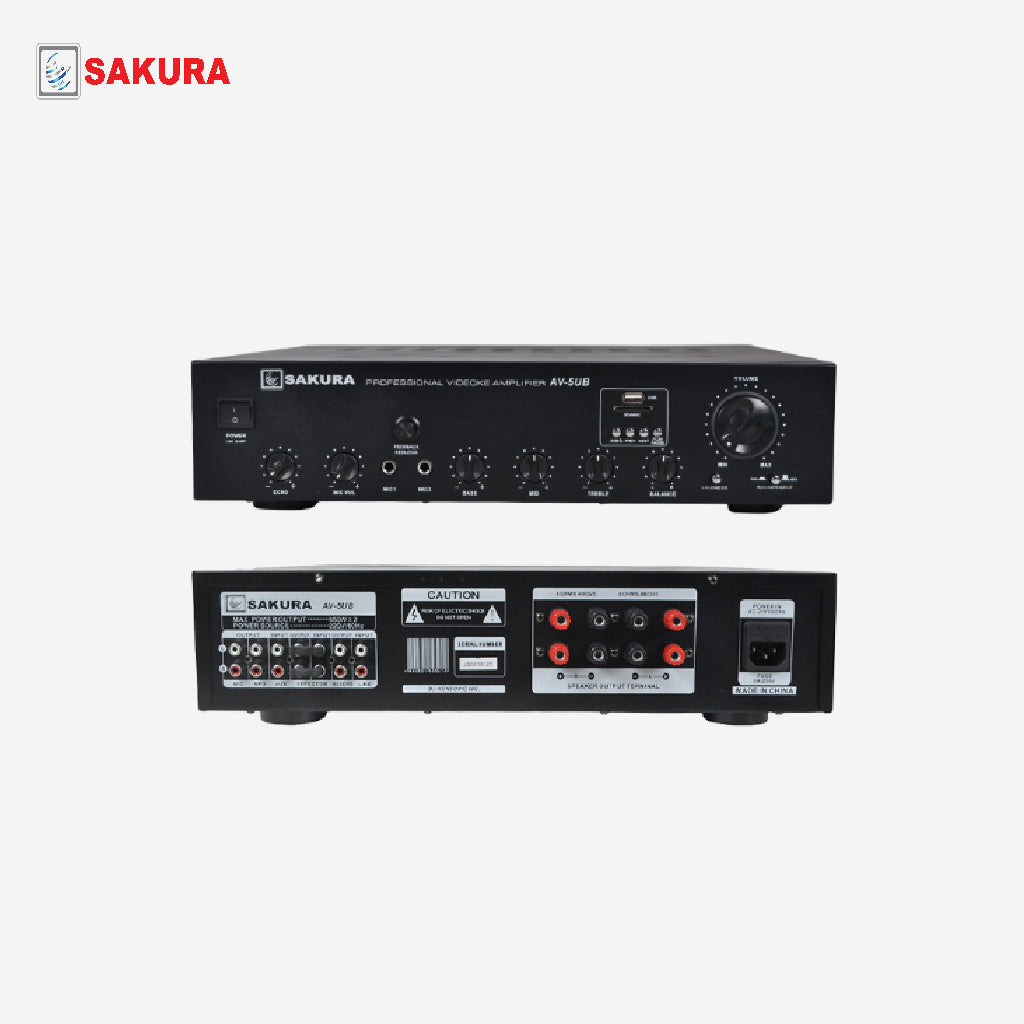 Sakura Professional Videoke Amplifier 650W x 2 / USB SD BT FM / AV-5UB