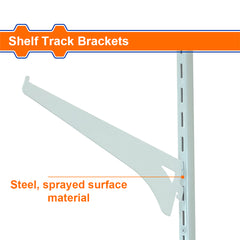 Wadfow Heavy Duty Shelf Track Brackets with 1.6mm Thickness SOLD PER PIECE (WHT)