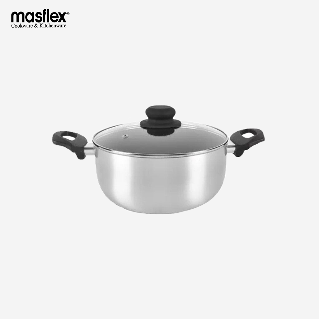 Masflex by Winland 24cm Aluminum Satin Series Non Stick Induction Casserole With Glass LID BB-24CS