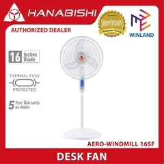Hanabishi Stand Fan / Electric Fan 16inches(405mm) AERO-WINDMILL 16S