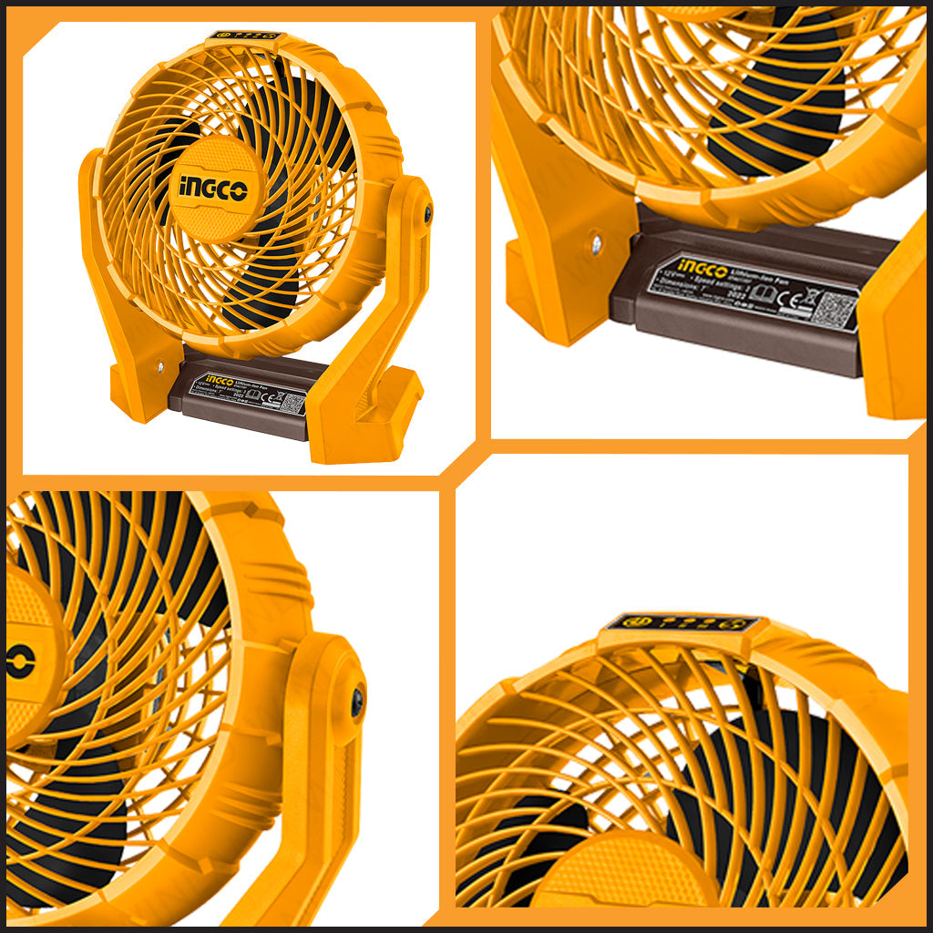 Ingco by Winland P20S 20V Cordless Lithium-Ion Fan with 3 Speed 7" Inches CFALI2007