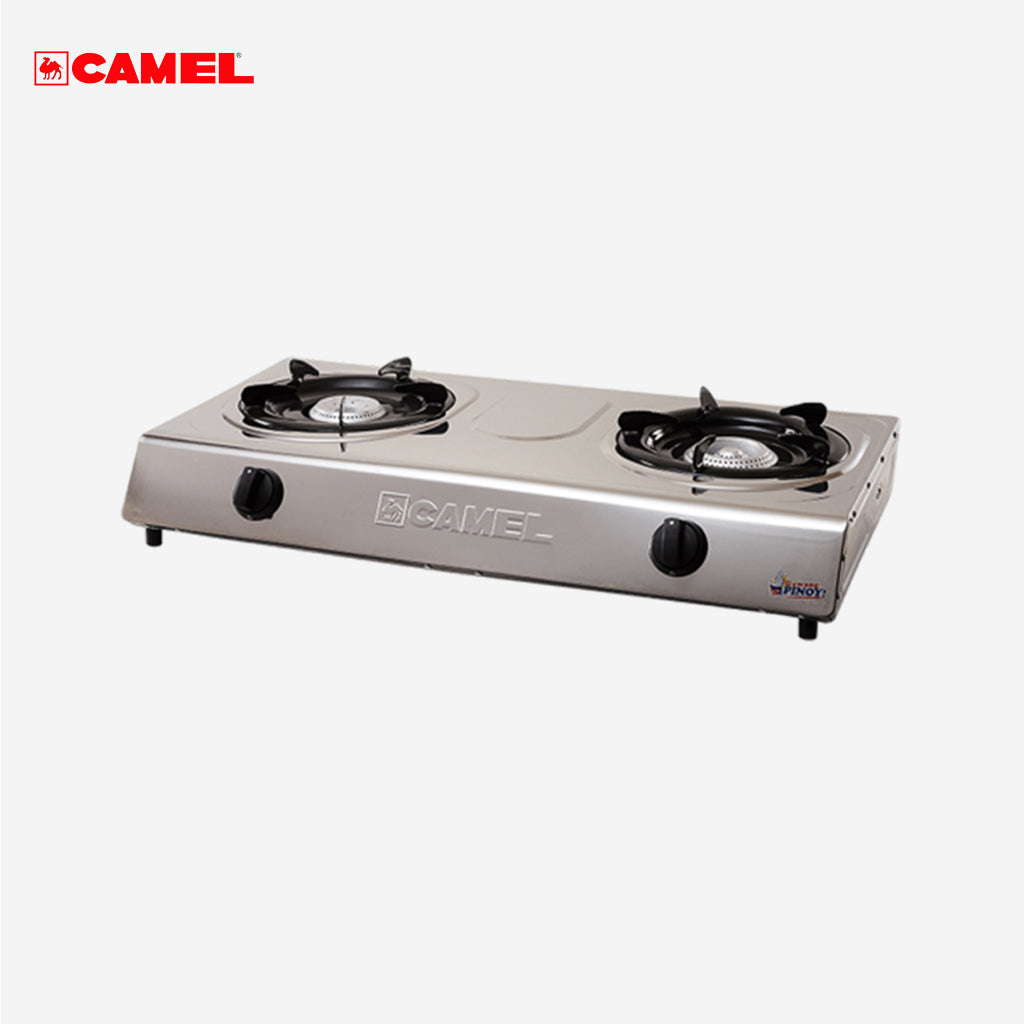 Camel Double Burner Enamel Gas Stove with Stainless Body CGS-710S