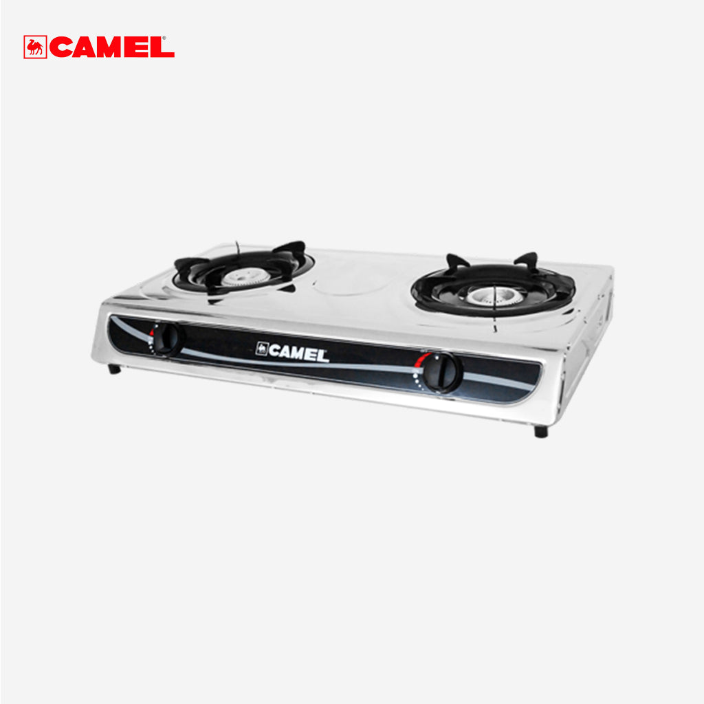 Camel Double Burner Stainless Steel Gas Stove with Free Hose CGS-714S