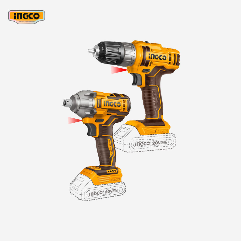 Ingco Ingco P20S/20V Lithium-Ion Cordless Set of 2 Pieces Combo Kit COSLI230702 ING-CT