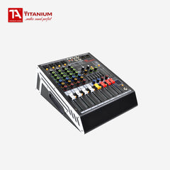 Titanium Audio Powered Mixer with DSP 350W RMS (USB,AUX,BT, +48V, 7-Band EQ CURVE 40P