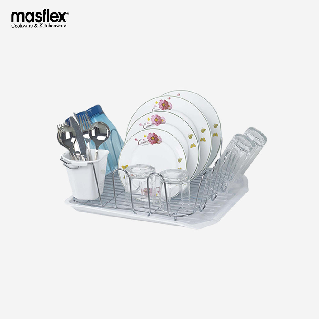 Masflex Modern Dish Organizer Tray Rack with Power Coated Rust Free D ...