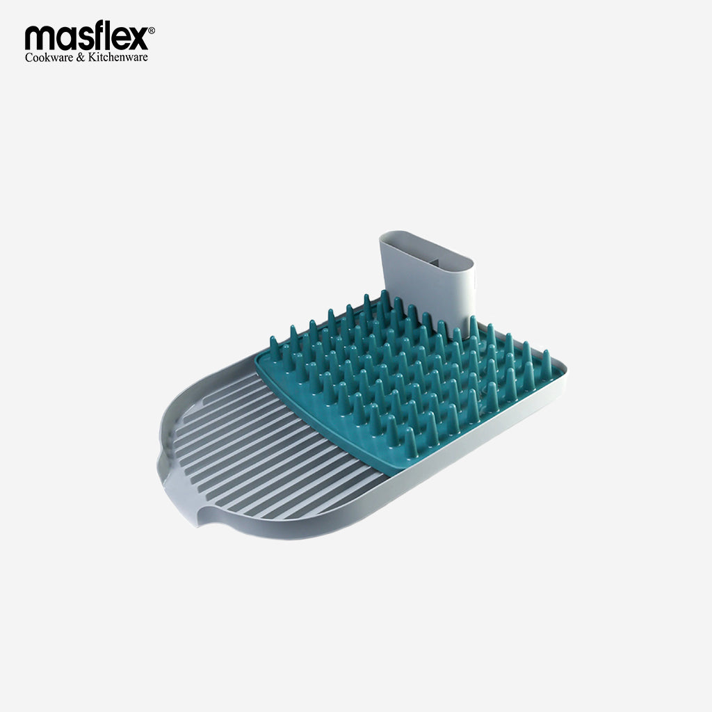 Masflex Dish Drainer Rack Kitchen Sink Drying White & Green DF-188 ...