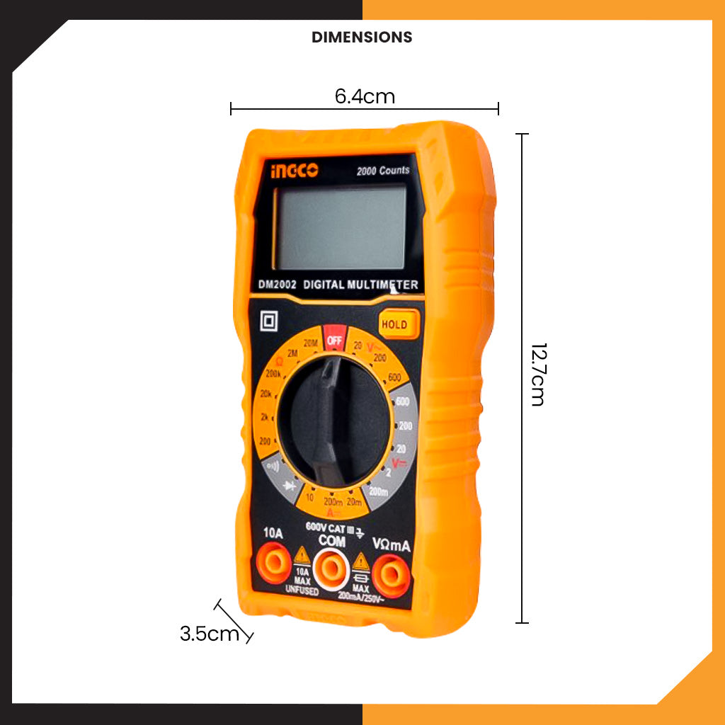 Ingco Digital Multimeter 600V DM2002