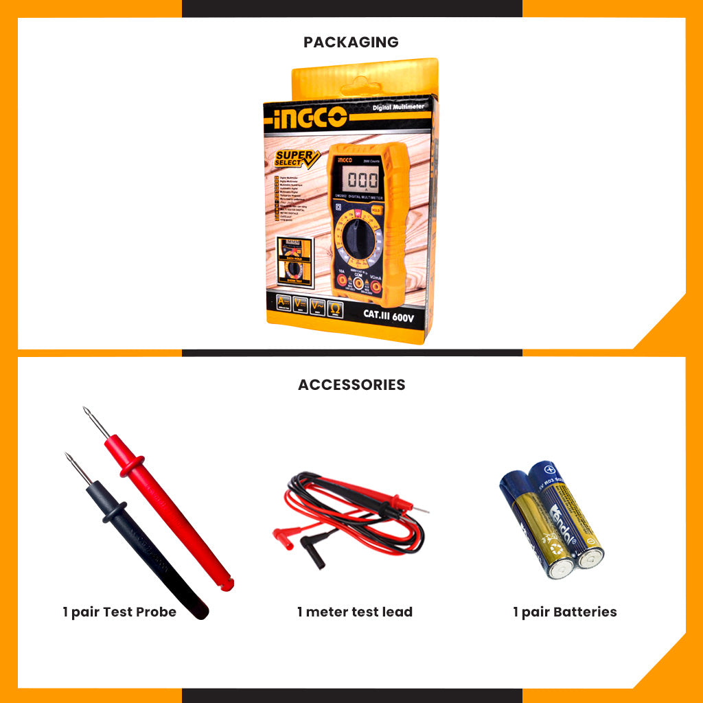 Ingco Digital Multimeter 600V DM2002