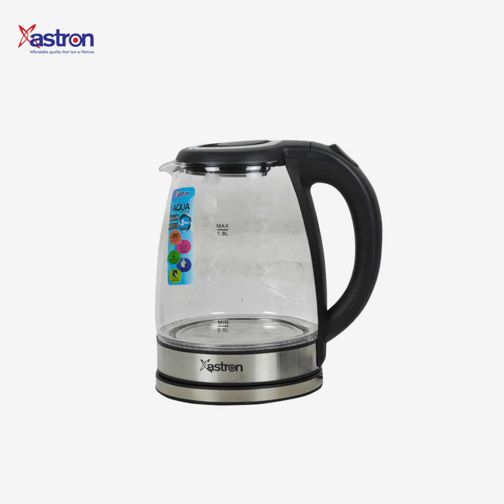 Astron AQUA Electric Glass Kettle Water Heater with LED Light 2L 1500 watts AQ-2L