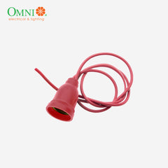 Omni by Winland Pigtail / E12 Socket 2A 250V ~ Red E12-102(RED)