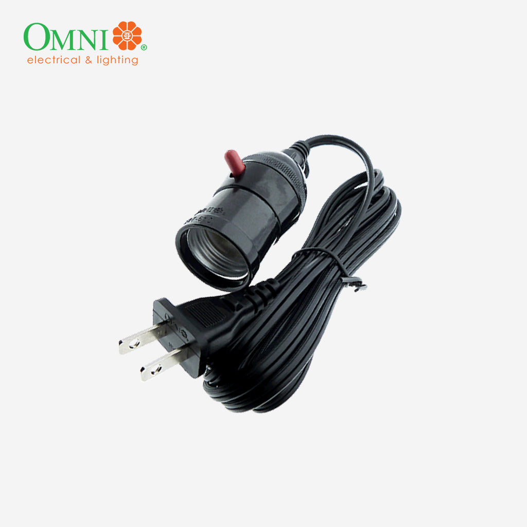 Omni by Winland Push Through E27 Bulb Socket Extension Cord Power Cable 3m E27-613