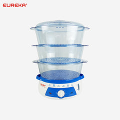 Eureka 3-Layer Transparent & Collapsible Steamer Trays Electric Food Steamer w/ Food Tray