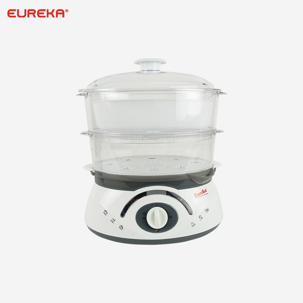 Eureka 2-Layer Transparent & Collapsible Steamer Trays Electric Food Steamer w/ Food Tray