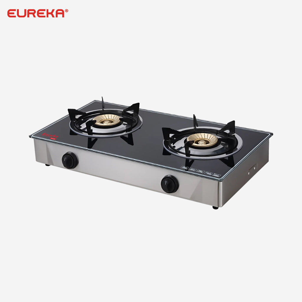 Eureka Tempered Glass Double Burner Gas Stove with Automatic ignition EGS-GDP