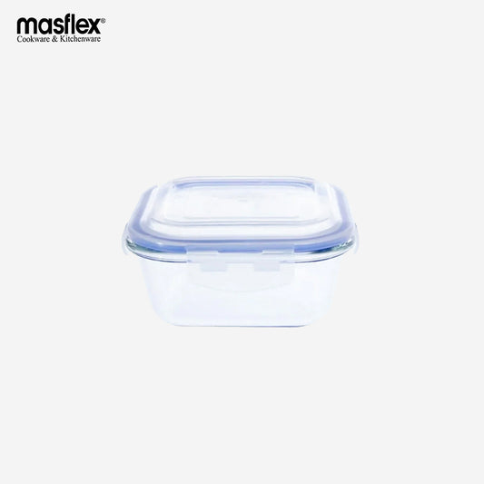 Masflex by Winland 1200ml Square Borosilicate Glass Food Container 100% Hygienic & Food Safe FE-1200