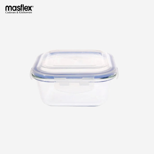 Masflex by Winland by 2200 ml Square Borosilicate Glass Food Container Storage FE-2200