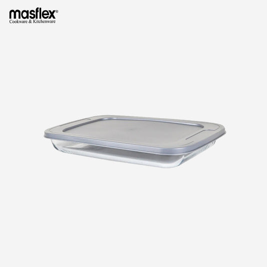 Masflex by Winland 1.6Liter Rectangular Borosilicate Glass Bakeware Baking Dish with Lid FE-GB16