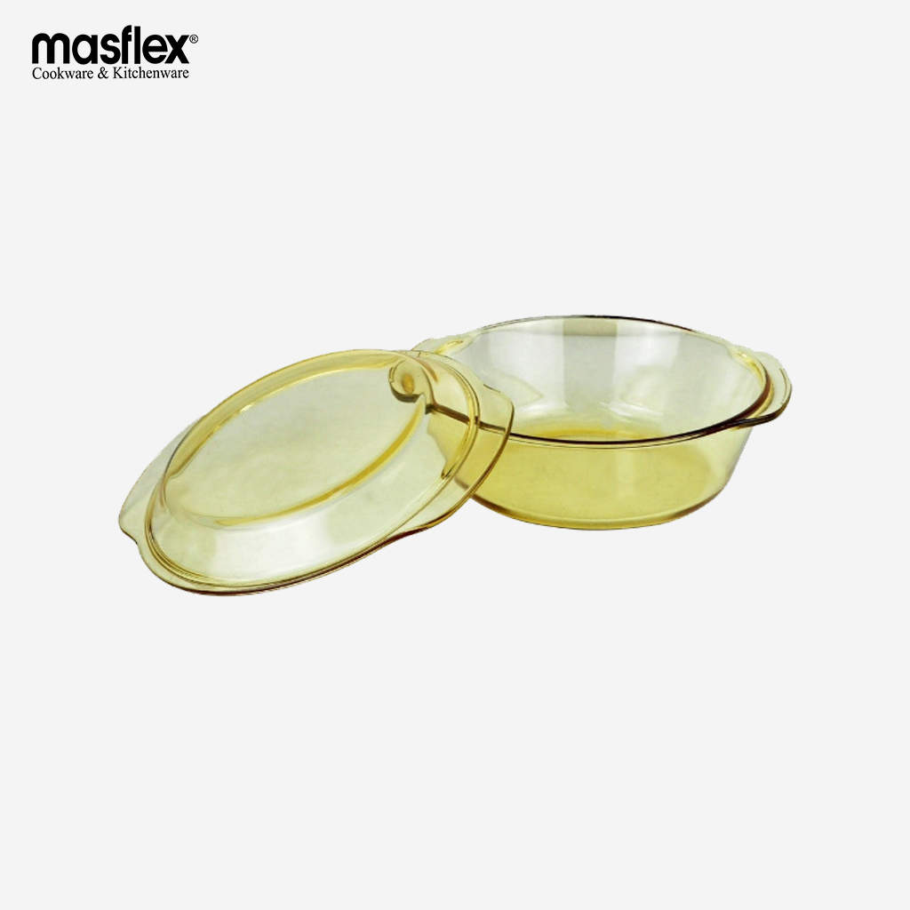 Masflex Borosilicate Glass Casserole 2/1.5/1 Liters w/ Cover FE-GC2/O ...