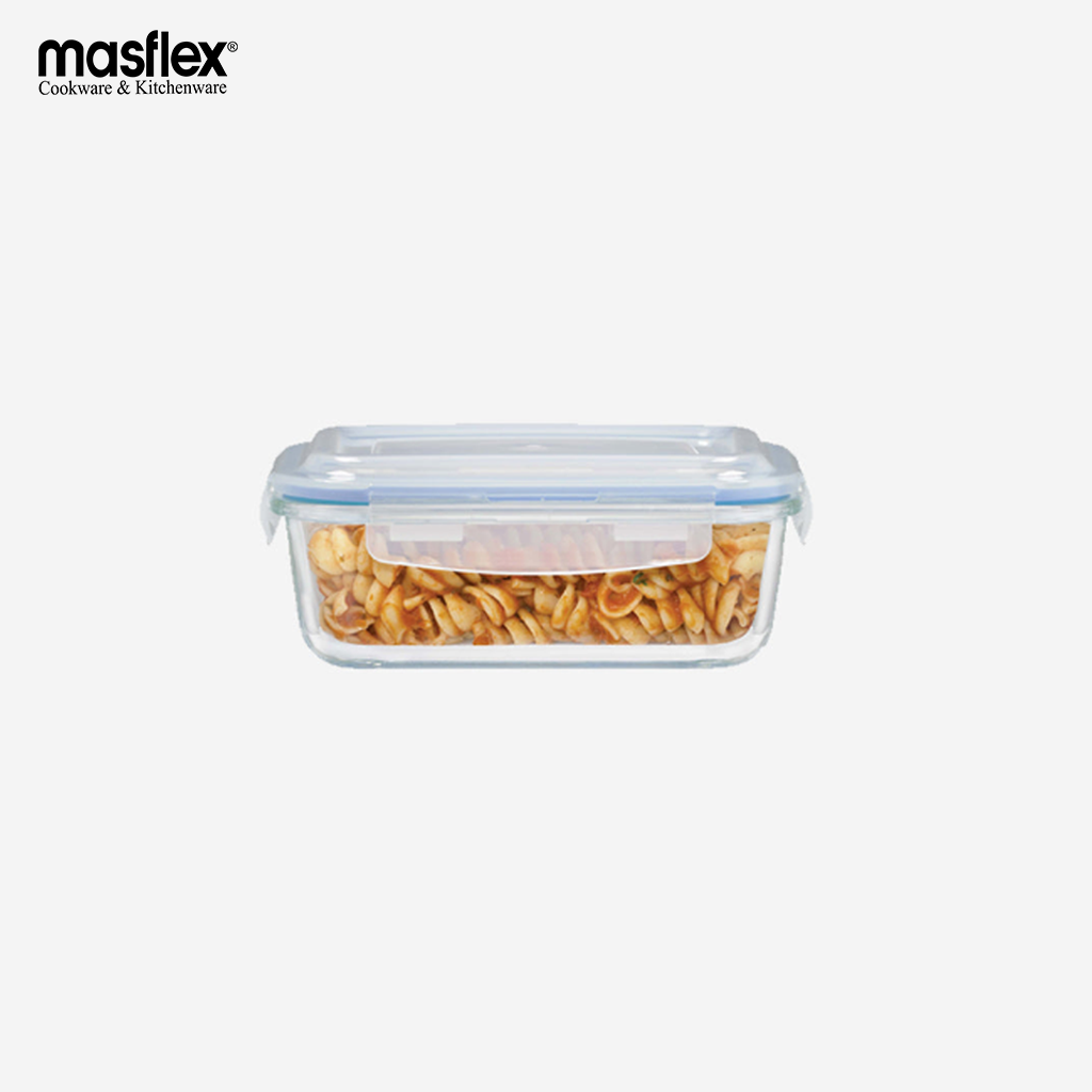 Masflex 370ML/620ML/950ML Airtight Deluxe Rectangular Glass Food Container