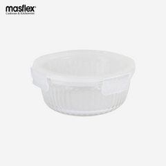 Masflex 620ML/950ML Airtight Deluxe Round Glass Food Container