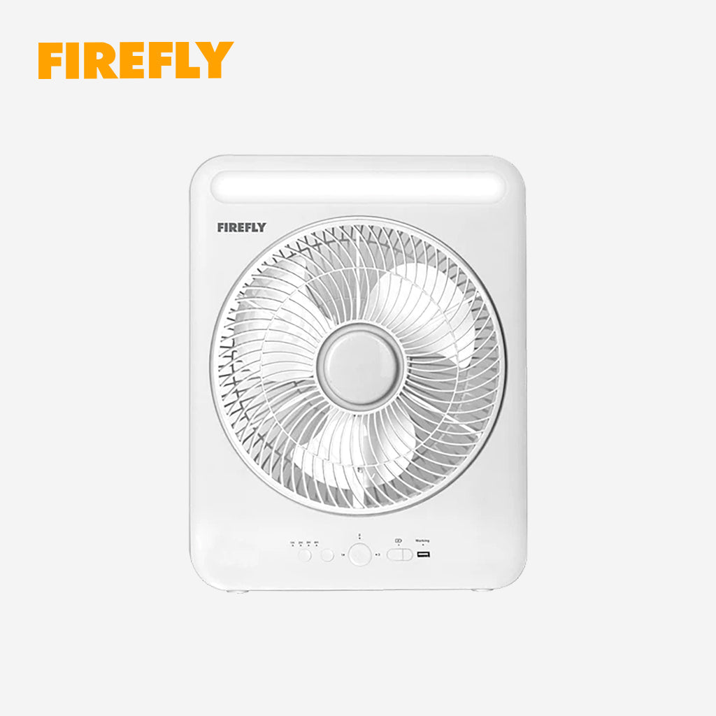 Firefly by Winland 12-inches Rechargeable Portable 3-Speed Fan with Night Light FEL653