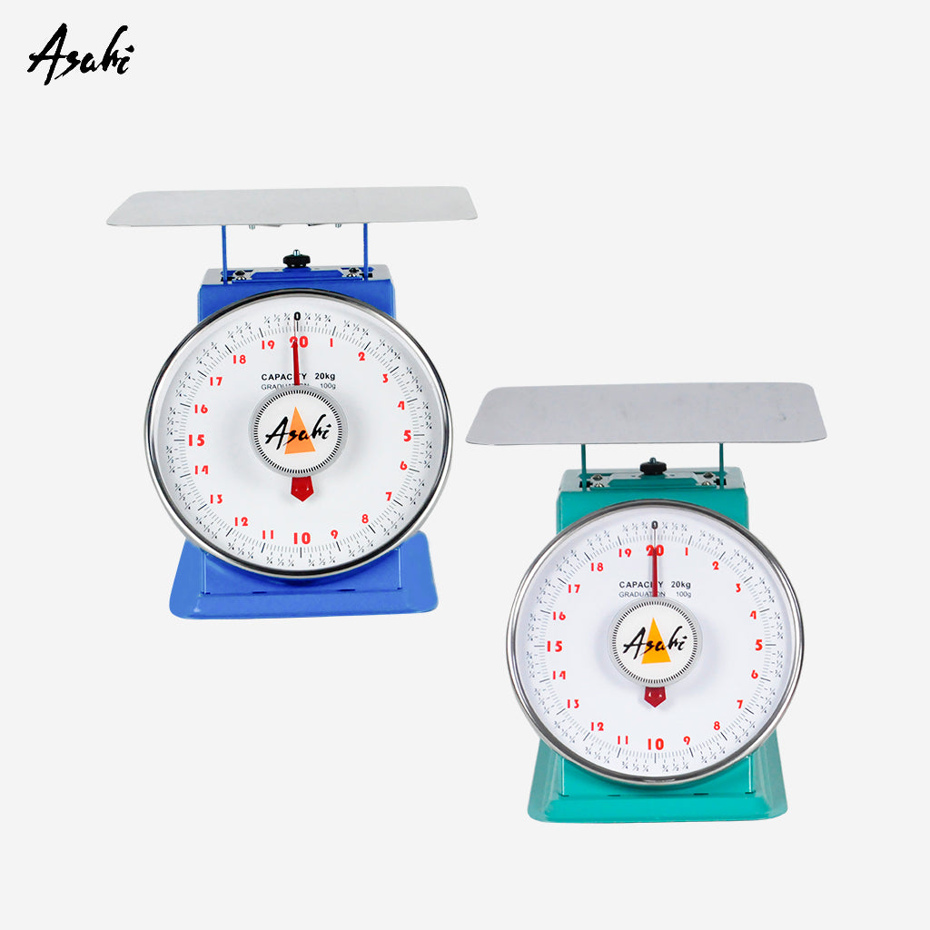 Asahi Spring Dial Weighing Scale 20kg Stainless Flat Top FS-202