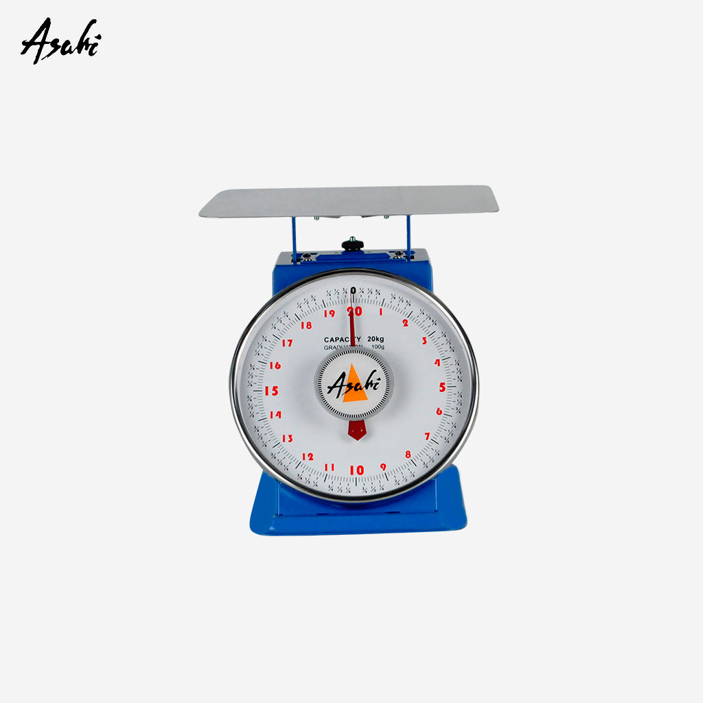 Asahi Spring Dial Weighing Scale 20kg Stainless Flat Top FS-202