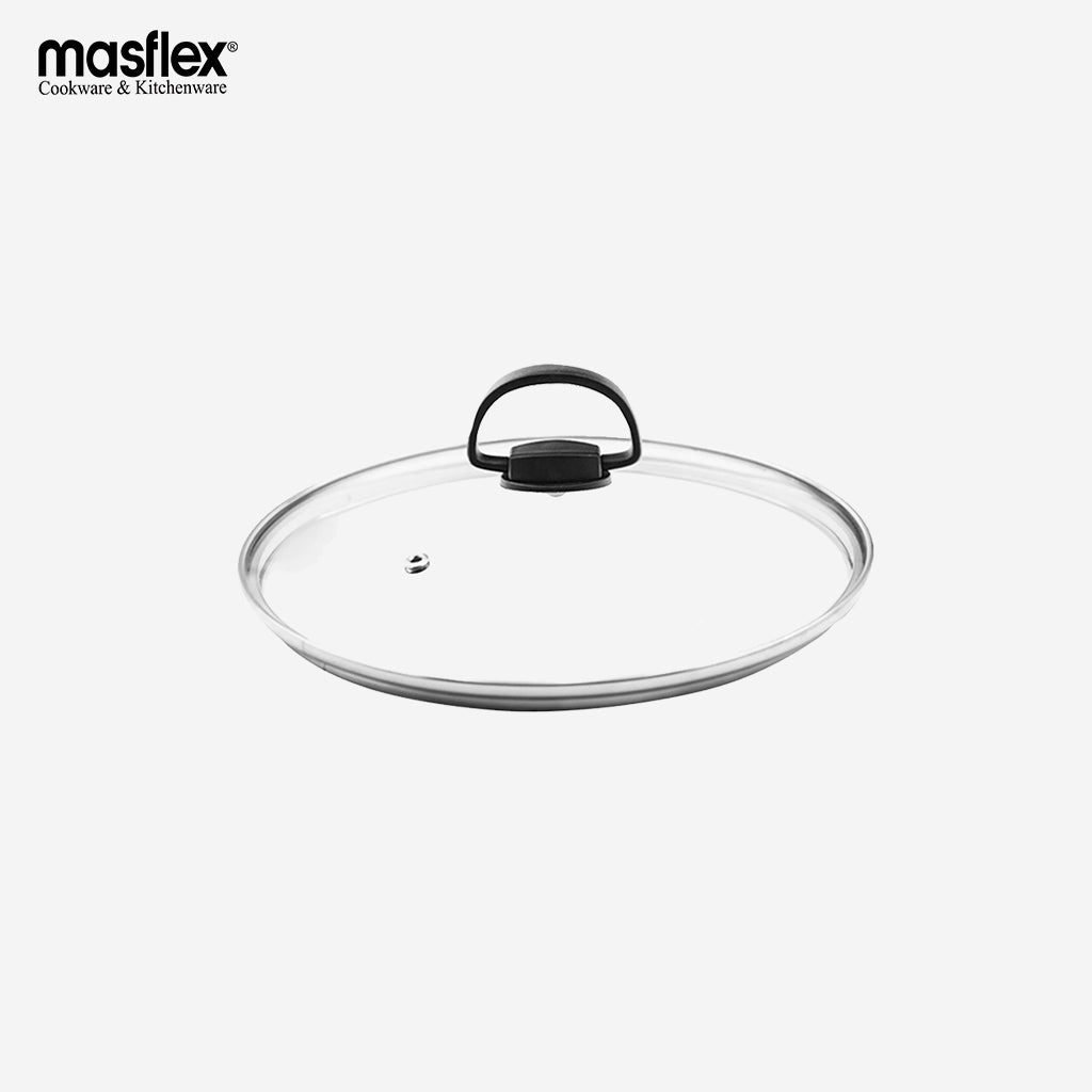 Masflex Kitchen Gadgets Tempered Glass Frying Pan Wok Casserole Cover Lid w/ Knob