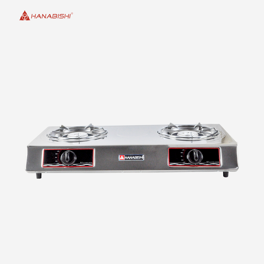 Hanabishi Stainless Steel Double Burner Gas Stove G-7