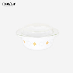 Masflex 2.2L Printed Casserole with Glass Lid GB-OC2200