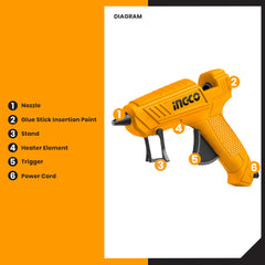 Ingco Industrial Grade Glue Gun 100W GG148/GG708