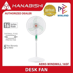 Hanabishi Stand Fan / Electric Fan 16inches(405mm) AERO-WINDMILL 16S