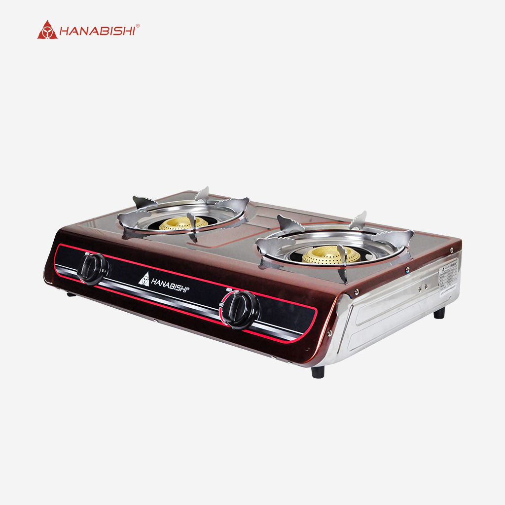 Hanabishi Color Coated Stainless Steel Body Double Burner Gas Stove GS303R