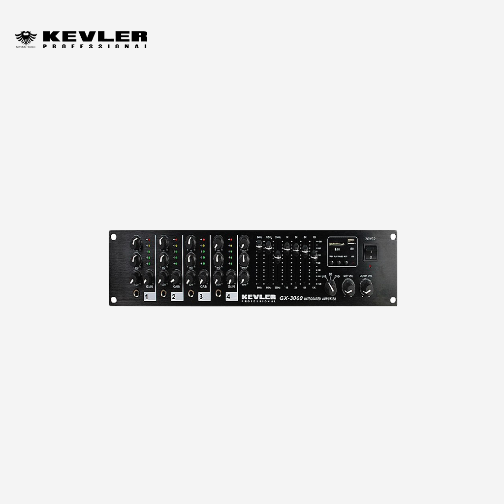 Kevler Integrated Amplifier 750W x 2 Max with USB/ SD Slot and 7 Band EQ GX-3000