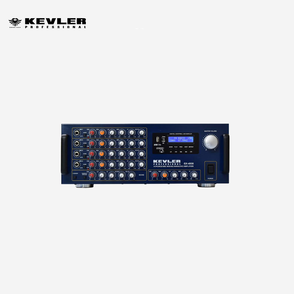 Kevler GX-4000 High Power Mixing Karaoke Amplifier 900W x 2 with USB/BT/FM