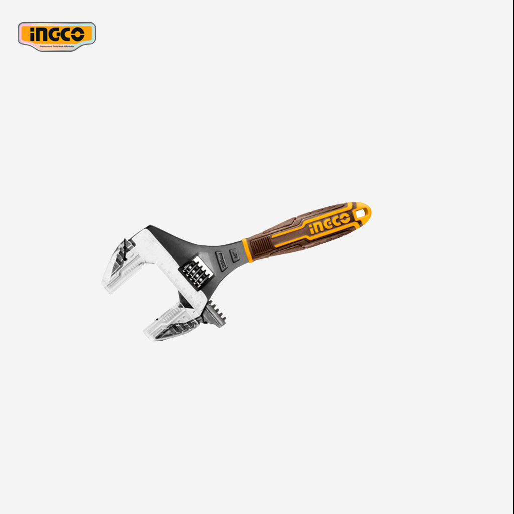 Ingco 10 Inch  2-in-1 Adjustable Wrench & Pipe Wrench HADWG0810