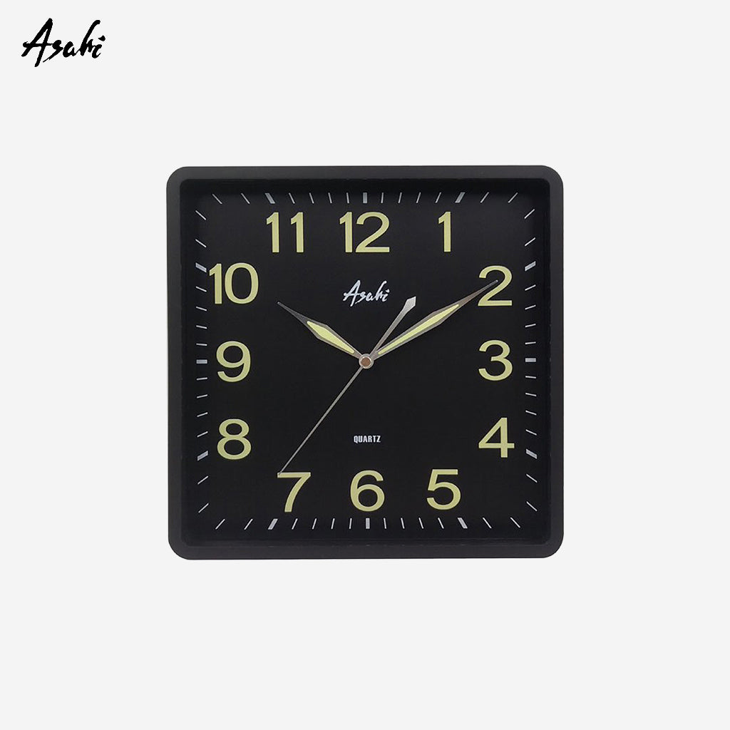 Asahi Glow in the Dark Wall Clock Square (250x250mm) HC-2410SY