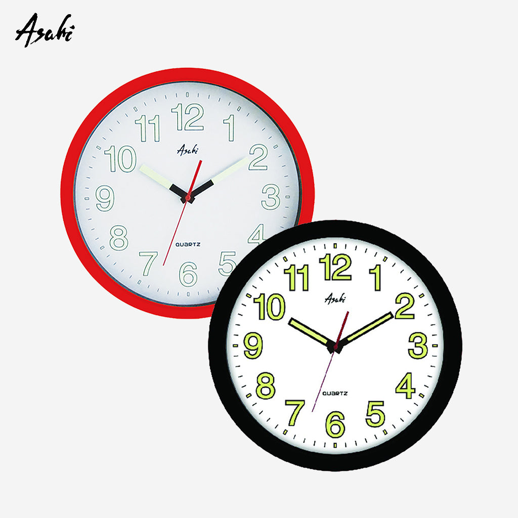 Asahi 14 Inches Glow in the Dark Round Wall Clock