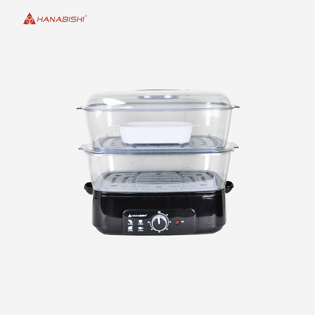 Hanabishi 2-Level Transparent & Collapsible Steamer Trays Electric Food Steamer HFS-85