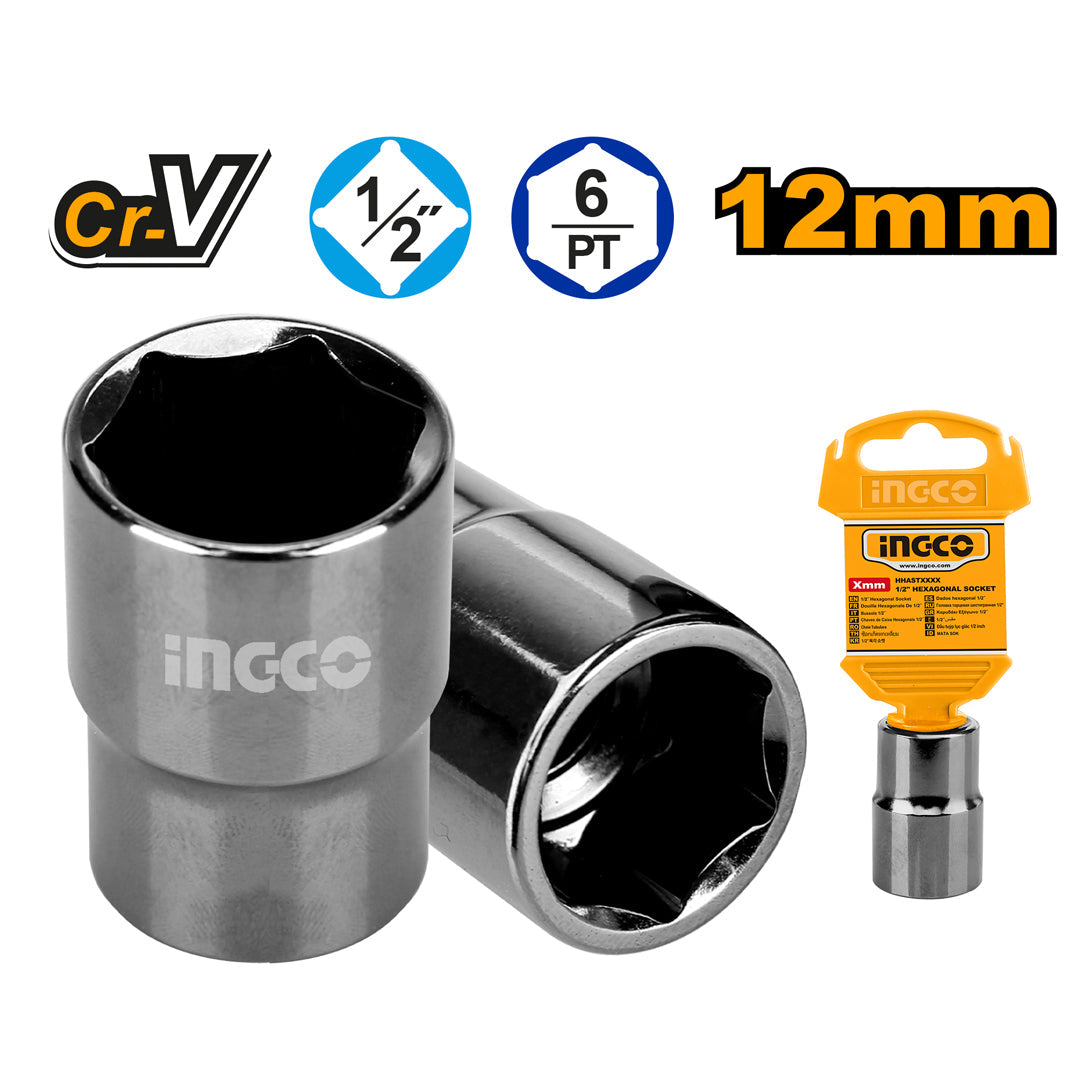 Ingco by Winland 1/2 Inch Hexagonal Socket CR-V Quality HHAST12121