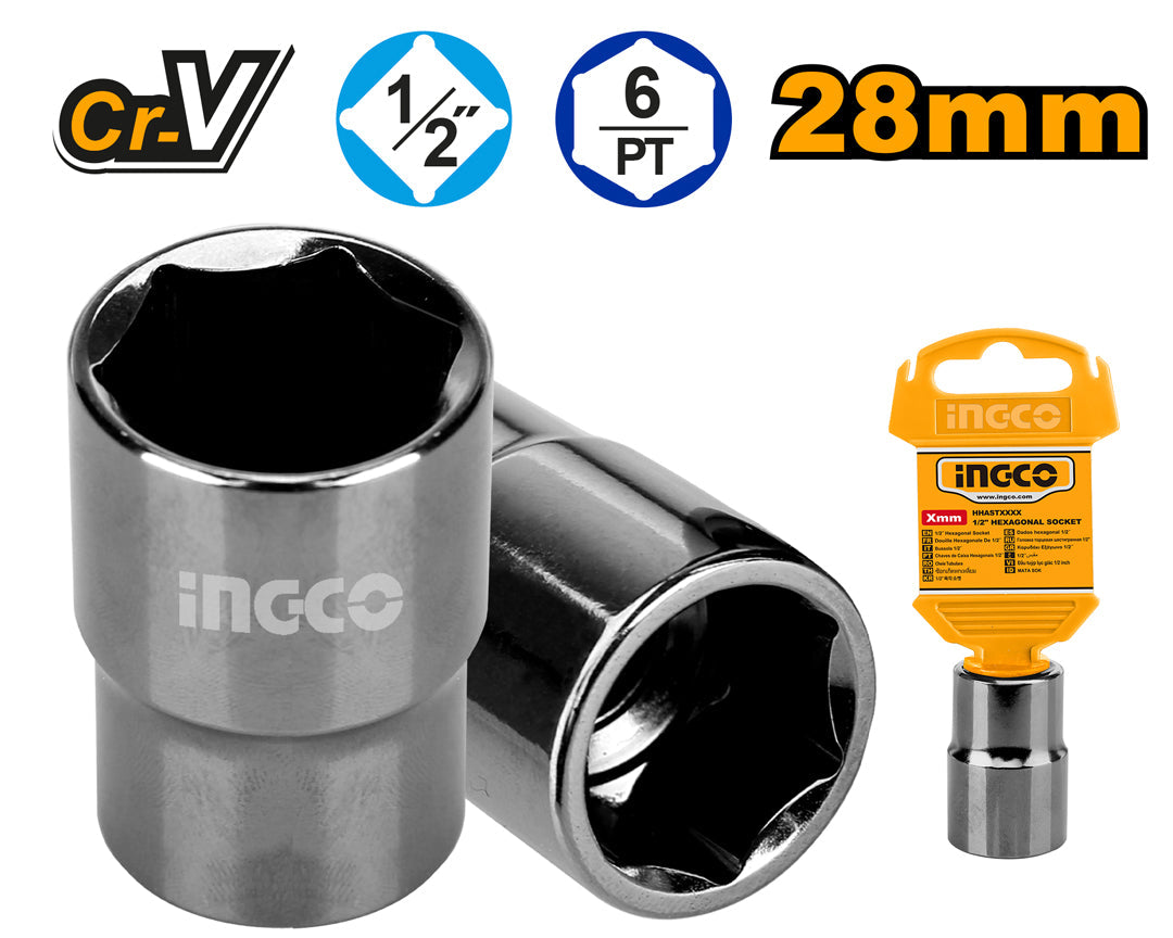 Ingco 1/2" Hexagonal Socket CR-V Quality HHAST12281