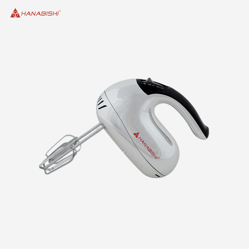 Hanabishi Chrome Plated Dual Attachment 3 Speed Pulse Function Hand Mixer, HHM53SS