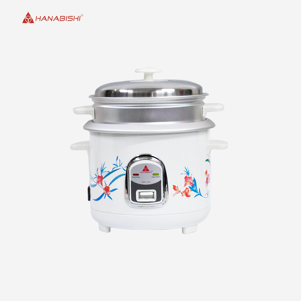 Hanabishi Rice Cooker 1.4L serves 7 cups Glass Cover with Steamer HHRC14FS