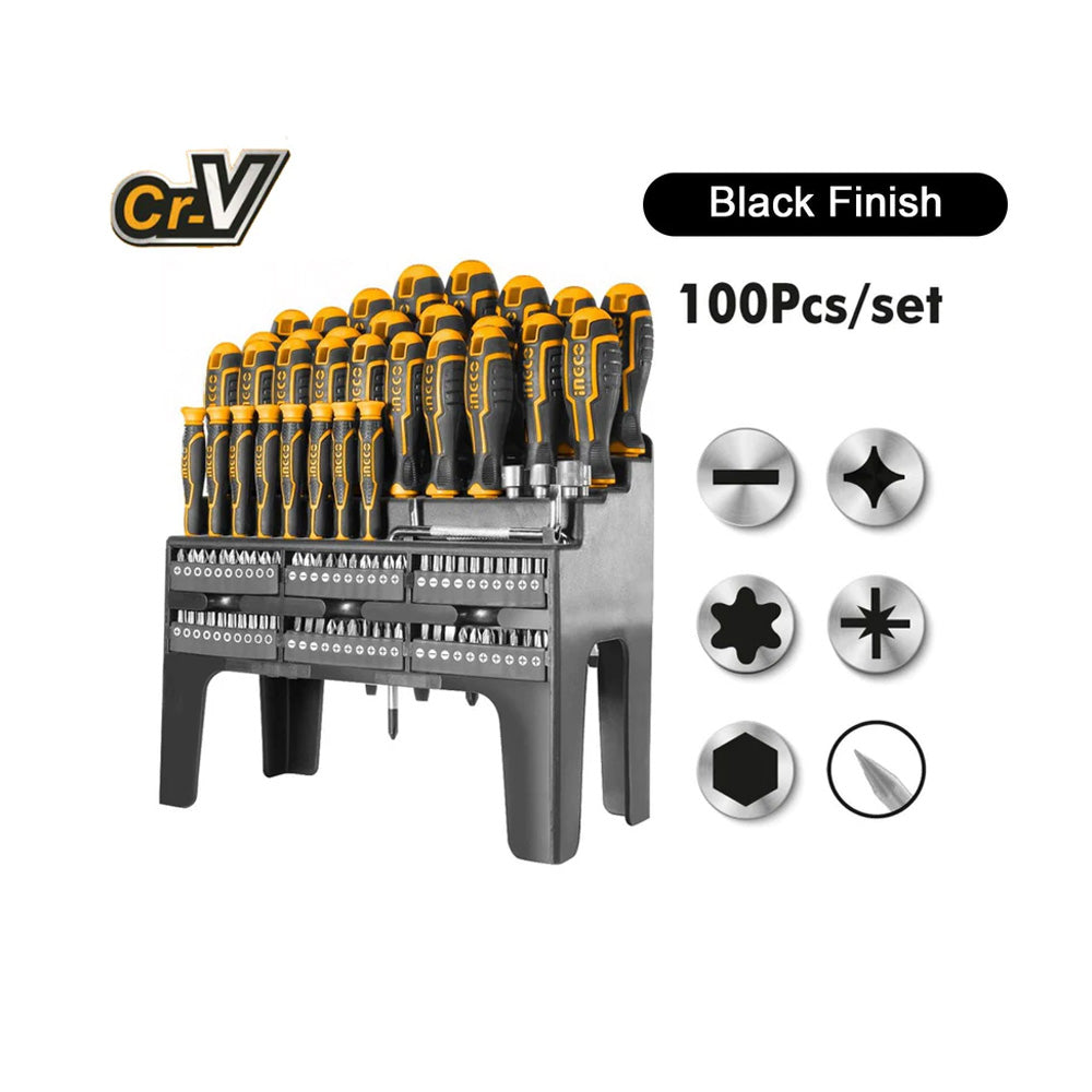 Ingco 100 Pcs Screwdriver Set CR-V Material HKSD10028