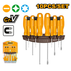 Ingco 10 Pcs Screwdriver and Precision Screw Driver Set HKSD1058